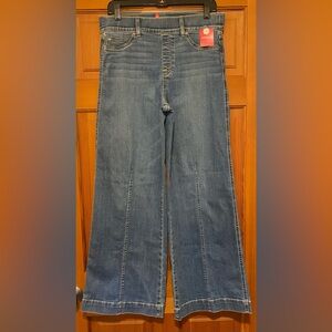 Spanx Seamed Front Wide Leg Jeans Vintage Indigo Sz PL New With Tags